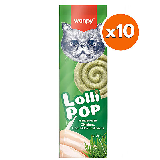 Wanpy Dondurularak Kurutulmuş Kedi Otlu Kedi Lolipopu 1.4 Gr x 10 Adet (Toplam 14 Gr) - 1