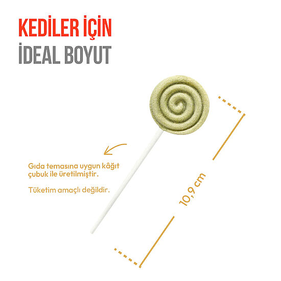 Wanpy Dondurularak Kurutulmuş Kedi Otlu Kedi Lolipopu 1.4 Gr x 10 Adet (Toplam 14 Gr) - 3