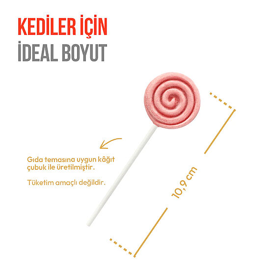 Wanpy Dondurularak Kurutulmuş Kızılcıklı Kedi Lolipopu 1.4 Gr x 10 Adet (Toplam 14 Gr) - 3