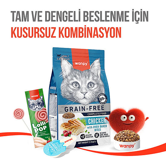 Wanpy Dondurularak Kurutulmuş Kızılcıklı Kedi Lolipopu 1.4 Gr x 10 Adet (Toplam 14 Gr) - 9