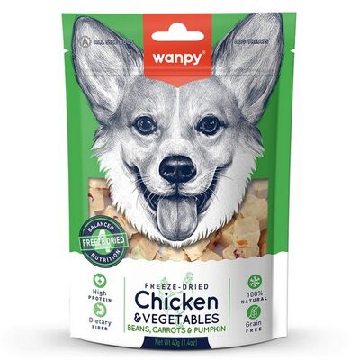 Wanpy Freeze Dried Dondurularak Kurutulmuş Tavuk Ve Sebze Köpek Ödülü 40 Gr