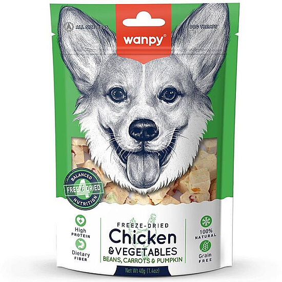 Wanpy Freeze Dried Dondurularak Kurutulmuş Tavuk Ve Sebze Köpek Ödülü 40 Gr - 1