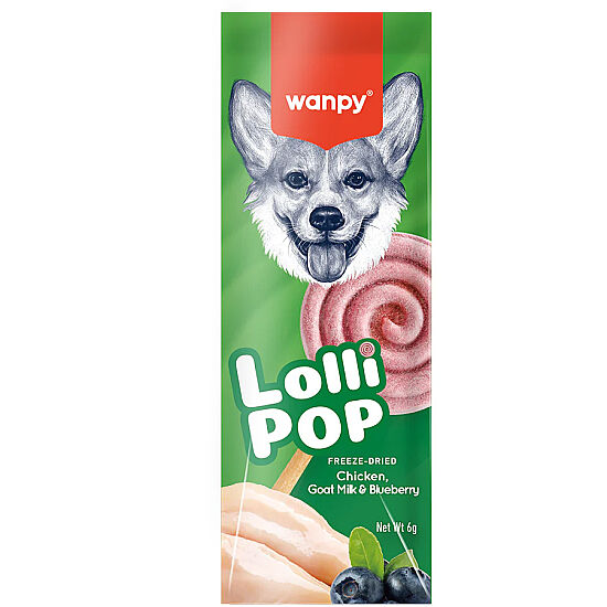 Wanpy Dondurularak Kurutulmuş Yaban Mersinli Köpek Lolipopu 6 Gr x 10 Adet (Toplam 60 Gr) - 2