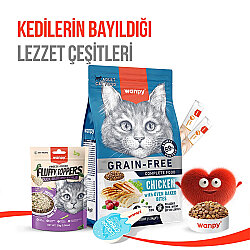 Wanpy Fluffy Toppers Ördek Etli Brüksel ve Kara Lahanalı Mama Üstü Kedi Ödülü 30 Gr - 7