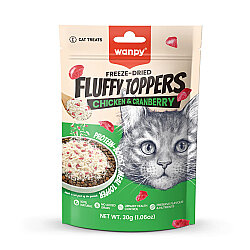 Wanpy Fluffy Toppers Tavuklu ve Kızılcıklı Mama Üstü Kedi Ödülü 30 Gr - Wanpy