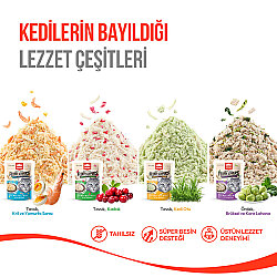 Wanpy Fluffy Toppers Tavuklu ve Kızılcıklı Mama Üstü Kedi Ödülü 30 Gr - 10