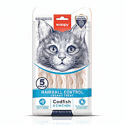 Wanpy Hairball Control Morina Balığı ve Tavuklu Kerma Ödül 5 x 14 Gr - Wanpy