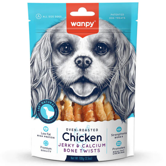 Wanpy Kalsiyumlu Gerçek Tavuk Sargı Köpek Ödülü 100 gr - 1