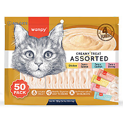 Wanpy Creamy Treat Assorted Karışık 4 Lezzetli Likit Creamy Kedi Ödülü 50Li Paket (50 x 14 Gr) - 2