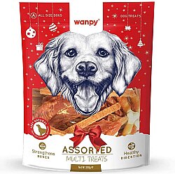 Wanpy Karışık Kurutulmuş 4 Çeşit Et Özel Günler için Köpek Ödülü 300 Gr - Wanpy