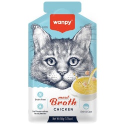 Wanpy Meat Broth Kediler için Tavuk Eti Tahılsız Ek Besin Çorbası 50 Gr x 6 Adet - 2