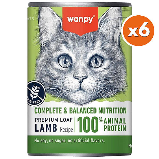 Wanpy Complete & Balanced Kuzu Etli Tahılsız Kedi Konservesi 375 Gr x 6 Adet - 1