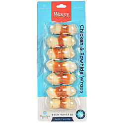 Wanpy Oven Roasted Deri Düğümlü Kemik Üzerine Tavuk Sarılı Köpek Ödülü 90 Gr (7'li Düğümlü Kemik) - Wanpy