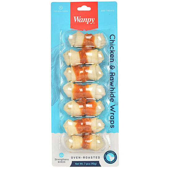 Wanpy Oven Roasted Deri Düğümlü Kemik Üzerine Tavuk Sarılı Köpek Ödülü 90 Gr (7'li Düğümlü Kemik) - 1