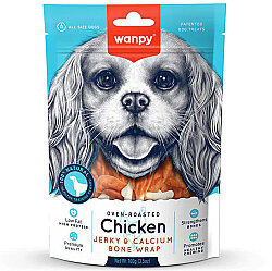 Wanpy Oven Roasted Gerçek Tavuk Kaplamalı Kalsiyum Kemik Köpek Ödülü 100 Gr - Wanpy