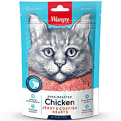 Wanpy Oven Roasted Tavuklu Morina Balıklı Kalp Şekilli Kedi Ödülü 80 Gr - Wanpy