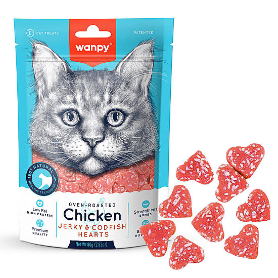 Wanpy Oven Roasted Tavuklu Morina Balıklı Kalp Şekilli Kedi Ödülü 80 Gr - 2