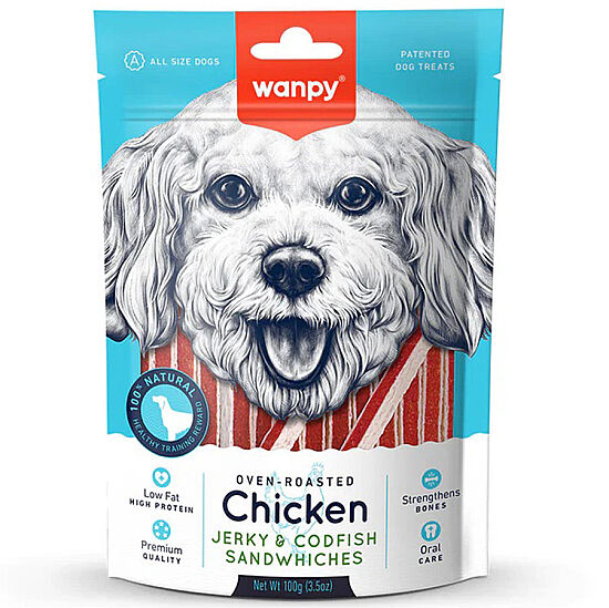 Wanpy Oven Roasted Tavuklu Morina Balıklı Köpek Ödülü 100 Gr - 1