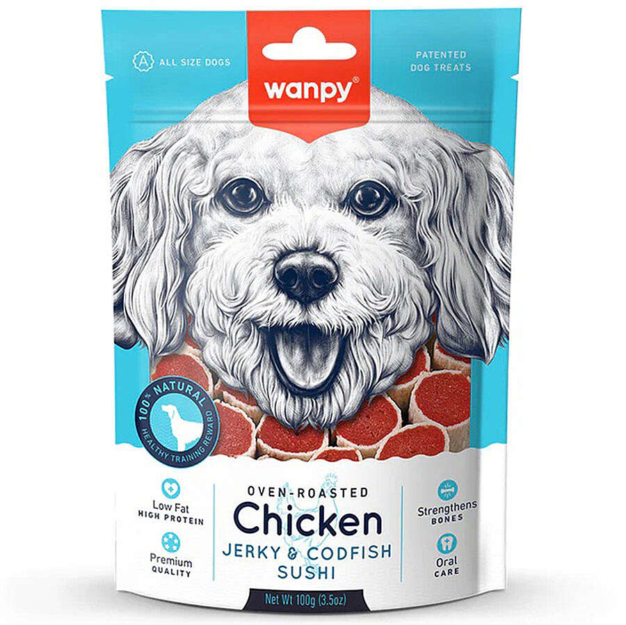 Wanpy Oven Roasted Tavuklu Morina Balıklı Sushi Köpek Ödülü 100 Gr