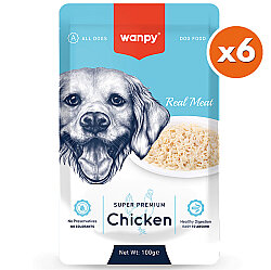 Wanpy Super Premium Pouch Tavuklu Köpek Yaş Maması 100 Gr x 6 Adet - Wanpy