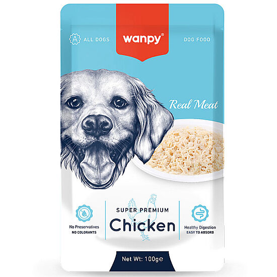 Wanpy Super Premium Pouch Tavuklu Köpek Yaş Maması 100 Gr - 1