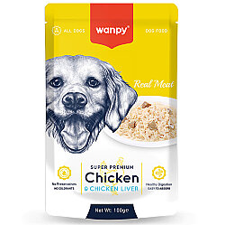 Wanpy Super Premium Pouch Tavuklu Ve Ciğerli Köpek Yaş Maması 100 Gr - Wanpy