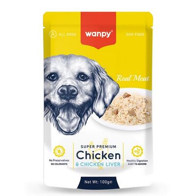 Wanpy Super Premium Pouch Tavuklu Ve Ciğerli Köpek Yaş Maması 100 Gr