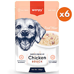 Wanpy Super Premium Pouch Tavuklu Ve Ördekli Köpek Yaş Maması 100 Gr x 6 Adet - Wanpy