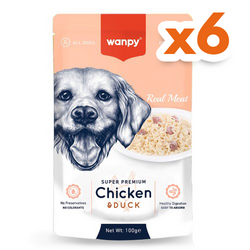 Wanpy Super Premium Pouch Tavuklu Ve Ördekli Köpek Yaş Maması 100 Gr x 6 Adet - Wanpy