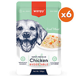 Wanpy Super Premium Pouch Tavuklu Ve Sebzeli Köpek Yaş Maması 100 Gr x 6 Adet - Wanpy