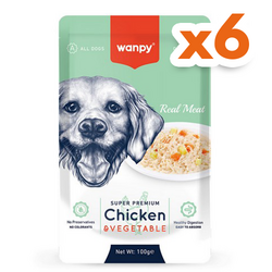 Wanpy Super Premium Pouch Tavuklu Ve Sebzeli Köpek Yaş Maması 100 Gr x 6 Adet - Wanpy