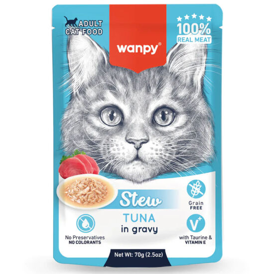 Wanpy Stew Pouch Ton Balıklı Yaş Kedi Maması 70 Gr - 1