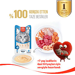 Wanpy Senior Ton Balıklı 7+ Yaş Yaşlı Kedi Krema Ödülü 5x14 Gr - 2