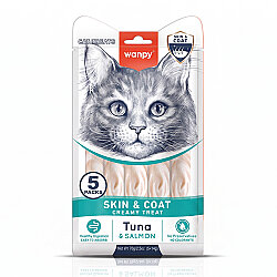 Wanpy Skin ve Coat Ton Balığı ve Somonlu Krema Ödül 5 x 14 Gr - Wanpy
