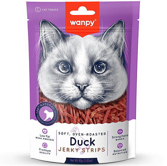 Wanpy Oven Roasted Jerky Strips Yumuşak Ördekli Kedi Ödülü 80 Gr - 1