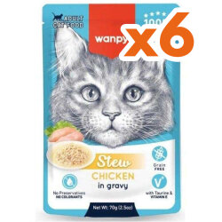 Wanpy Stew Pouch Tavuk Etli Kedi Yaş Maması 70 Gr x 6 Adet - Wanpy
