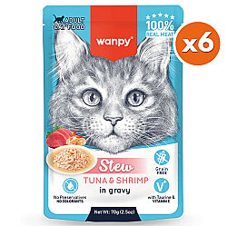 Wanpy Stew Pouch Ton Balık ve Karidesli Yaş Kedi Maması 70 Gr x 6 Adet - Wanpy