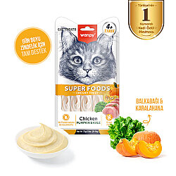 Wanpy Superfood Tavuklu Balkabağı ve Kara Lahanalı Krema Kedi Ödülü 5x14 Gr - 2