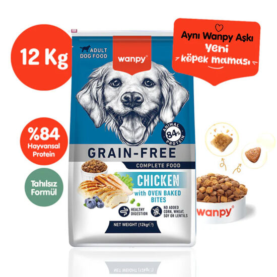 Wanpy Tahılsız Tavuklu Yetişkin Kuru Köpek Maması 12 kg - 1