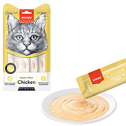 Wanpy Creamy Treat Tavuk Etli Likit Creamy Kedi Ödülü 5Li Paket (5 x 14 Gr) - 2