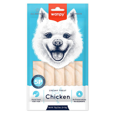 Wanpy Dog Creamy Treat Tavuk Etli Likit Creamy Köpek Ödülü 5Li Paket (5 x 14 Gr) - 1