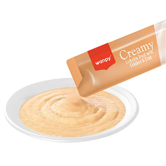 Wanpy Creamy Treat Tavuk Etli ve Yengeçli Likit Creamy Kedi Ödülü 5Li Paket (5 x 14 Gr) - 3