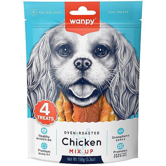 Wanpy Oven Roasted Mix Up 4 Çeşit Tavuklu Karışık Köpek Ödülü 150 Gr - 1