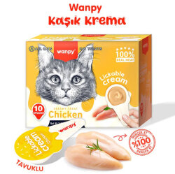 Wanpy Tavuklu Kaşıklı Kedi Ödül Kreması 10 x 16 Gr - 160 Gr - Wanpy