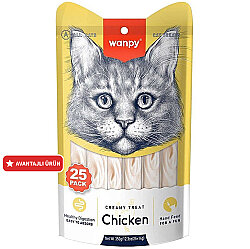 Wanpy Creamy Treat Tavuklu Likit Creamy Kedi Ödülü 25Li Paket (25 x 14 Gr) - Wanpy