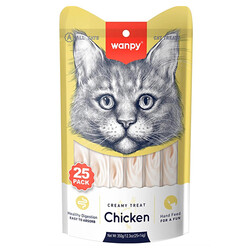 Wanpy - Wanpy Creamy Treat Tavuklu Likit Creamy Kedi Ödülü 25Li Paket (25 x 14 Gr)