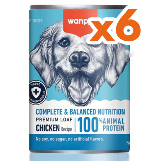 Wanpy Tavuklu Tahılsız Köpek Konservesi 375 Gr x 6 Adet - 1
