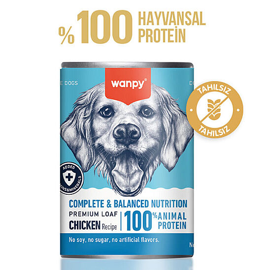 Wanpy Complete Balanced Tavuklu Tahılsız Köpek Konservesi 375 Gr x 6 Adet - 2