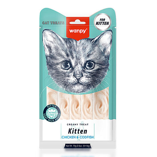 Wanpy Tavuklu ve Morinalı Yavru Kedi Krema Ödülü 5x14 Gr - 1