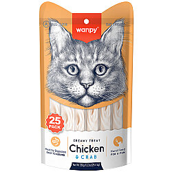 Wanpy Creamy Treat Tavuklu ve Yengeçli Likit Creamy Kedi Ödülü 25Li Paket (25 x 14 Gr) - 2